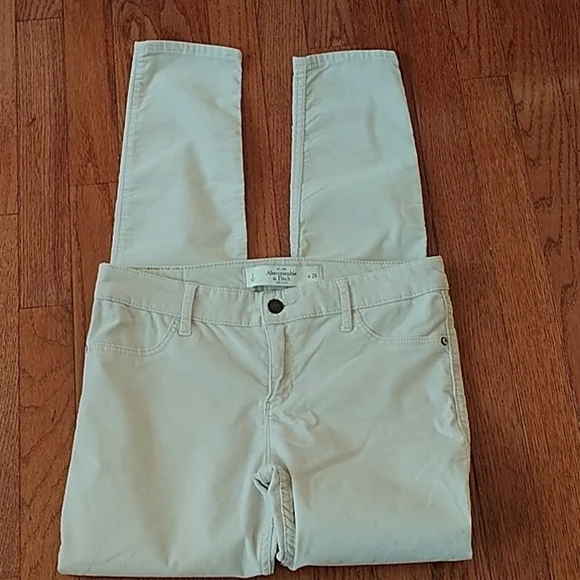 Abercrombie & Fitch Skinny Jeans Beige Sz 2 W26 - Picture 2 of 8